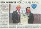 UTP achieves world-class rating