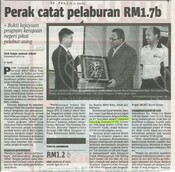 Perak catat pelaburan RM1.7b