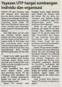 Yayasan UTP hargai sumbangan individu dan organisasi