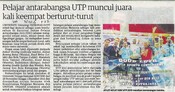 Pelajar antarabangsa UTP muncul juara kali keempat berturut-turut