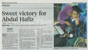 Sweet victory for Abdul Hafiz