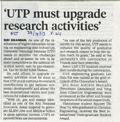 UTP must upgrade research activities
