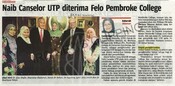 Naib Canselor UTP diterima Felo Pembroke College