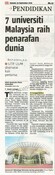7 universiti Malaysia raih penarafan dunia