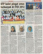 UTP bolot pingat emas terbanyak di ITEX 2012