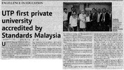 UTP first private university accredited by Standard Malaysia