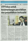 UTP fokus untuk kecemerlangan pendidikan dan penyelidikan berkualiti