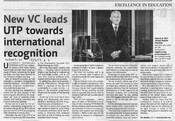 New VC leads UTP towards international recognition
