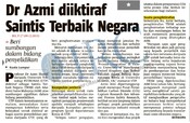 Dr. Azmi diiktiraf Saintis Terbaik Negara